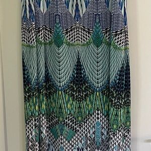 dressbarn Blue and Green Maxi Skirt